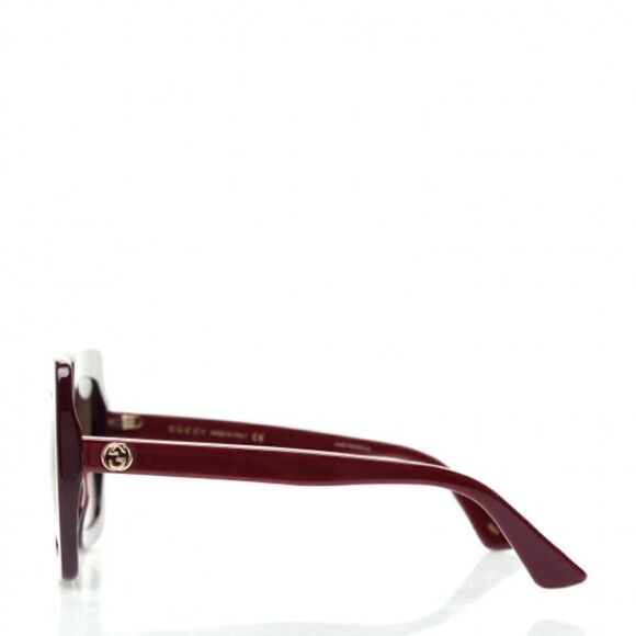 Gucci Acetate Oversized Sunglasses GG0328S in Burgundy - Picture 4 of 14